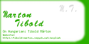 marton tibold business card