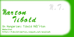 marton tibold business card